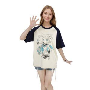 Kagamine Rin Anime T-Shirt for Girl Harajuku Loose Vocaloid Oversized Cotton Tee